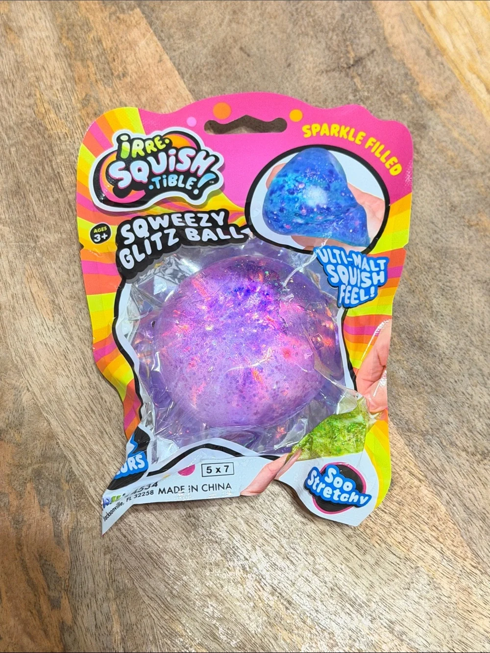 Squeeze Glitz Ball - Purple Glitter Sensory Toy